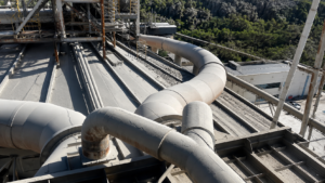 Tubulações e dutos industriais de grande diâmetro em área externa